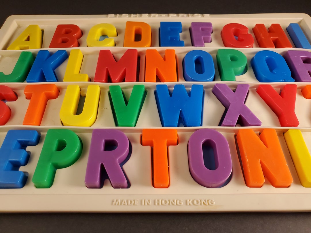 Vintage Fisher Price Alphabet Letters & Tray Etsy