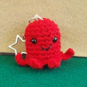Crochet Hotdog Octopus Keychain