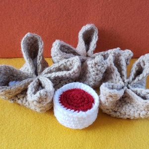 Crochet Crab Rangoon and Duck Sauce