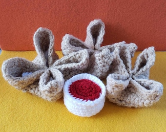 Crochet Crab Rangoon and Duck Sauce