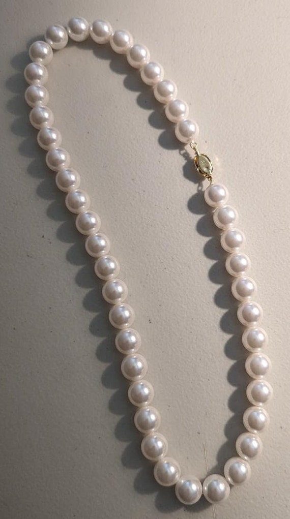 Vintage .925 Faux White Pearl Necklace