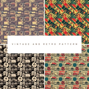 DIGITAL PAPER PACK - Vintage and retro pattern - scrapbooking papers - journal wrap - wrapping papers - digital craft supplies