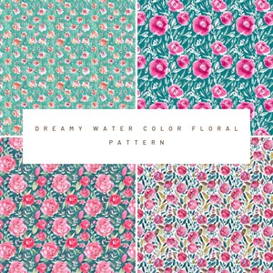 DIGITAL PAPER PACK - water color - dreamy floral pattern - scrapbooking papers - journal wrap - wrapping papers - digital craft supplies