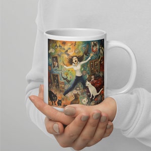 White Coffee Mug - &quot;One More Cat Can&#39;t Hurt!&quot; | Multi-Size Drinkware | Kitchen Home Decor for Cat Lovers.