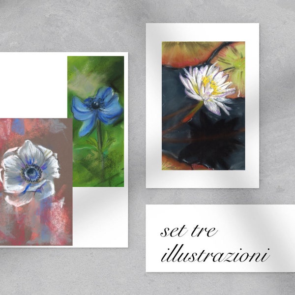 Pastel Bloom Delight:Soft Painted Flower Illustration Set for Elegant Floral Designs and Artistic Creations