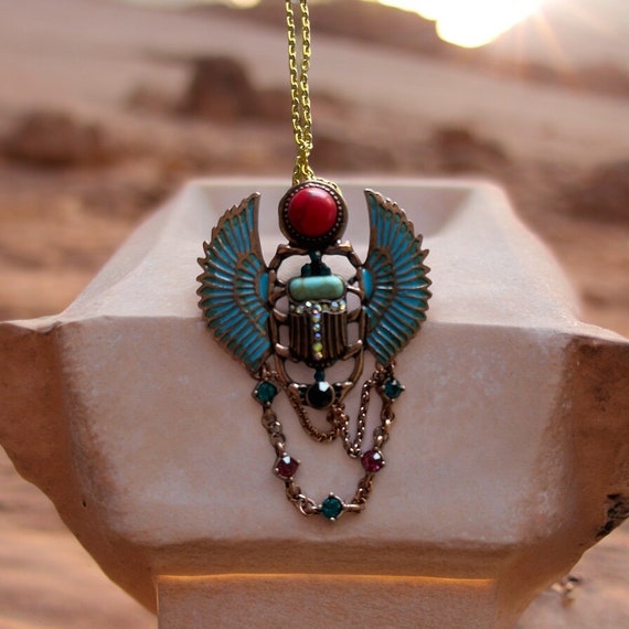 Egyptian scarab beetle jewelry deals