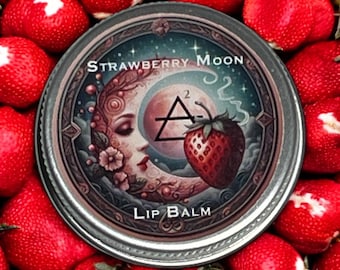 Strawberry Moon Lip Balm | Natural Skin Ointment | Lard Free | Natural Ingredients | Vegan | Aurum Alchemy