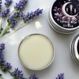 lavender lip balm, therapeutic grade oil, veganful