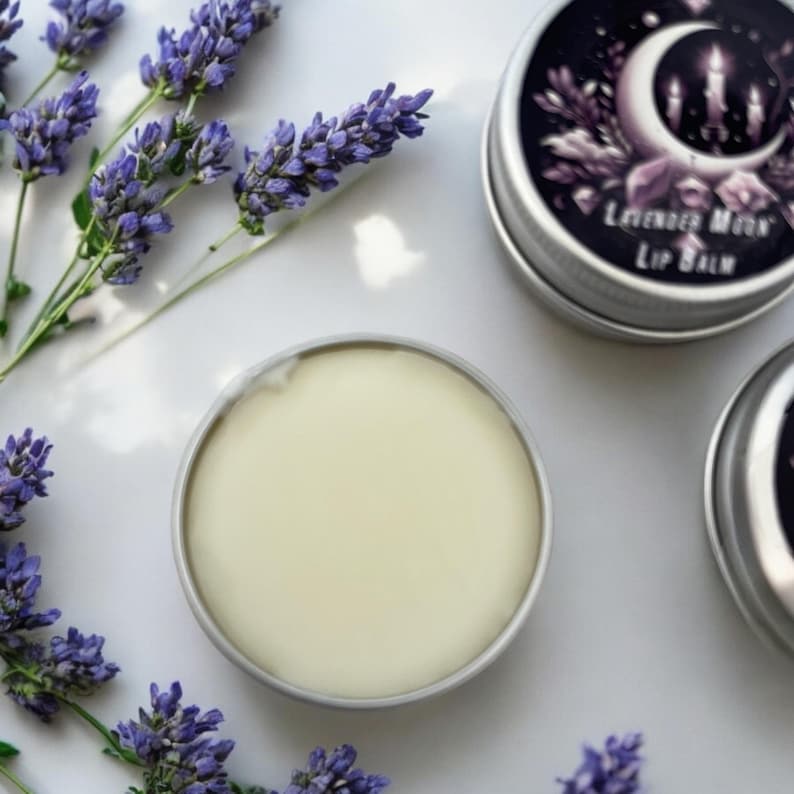 lavender lip balm, therapeutic grade oil, veganful