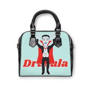 Dracula-handtas: Spooky Monster-schoudertas, handgetekend ontwerp