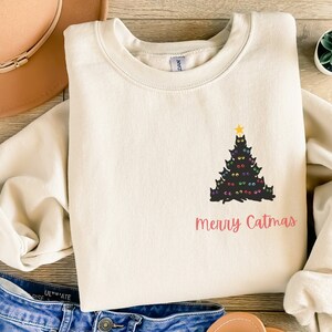 Cat Sweatshirt, Merry Catmas, Christmas Cat Gift, Cat Lovers Gift, Cat Owners Jumper, Cat Mum Gift, Merry Christmas, Christmas Jumper