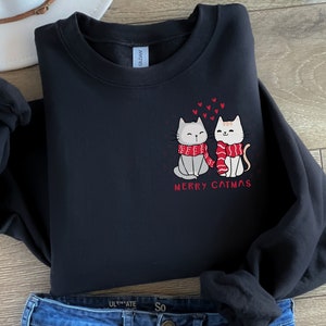Cat Sweatshirt, Merry Catmas, Christmas Cat Gift, Cat Lovers Gift, Cat Owners Jumper, Cat Mum Gift, Merry Christmas, Christmas Jumper