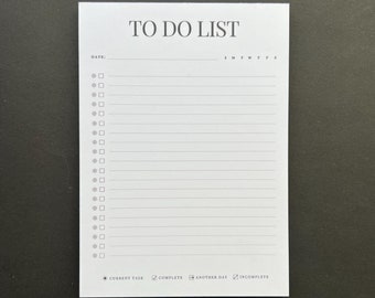 Minimalist To-Do List Notepad - 50 Tear Away Pages, ADHD Friendly Planner, Desktop To-Do List, Aesthetic Notepad, Memopad