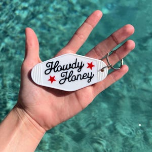 Howdy Honey Motel Keychain - Trendy Keychain, Hotel Keychain, Modern Cowgirl, Alternative Cowgirl