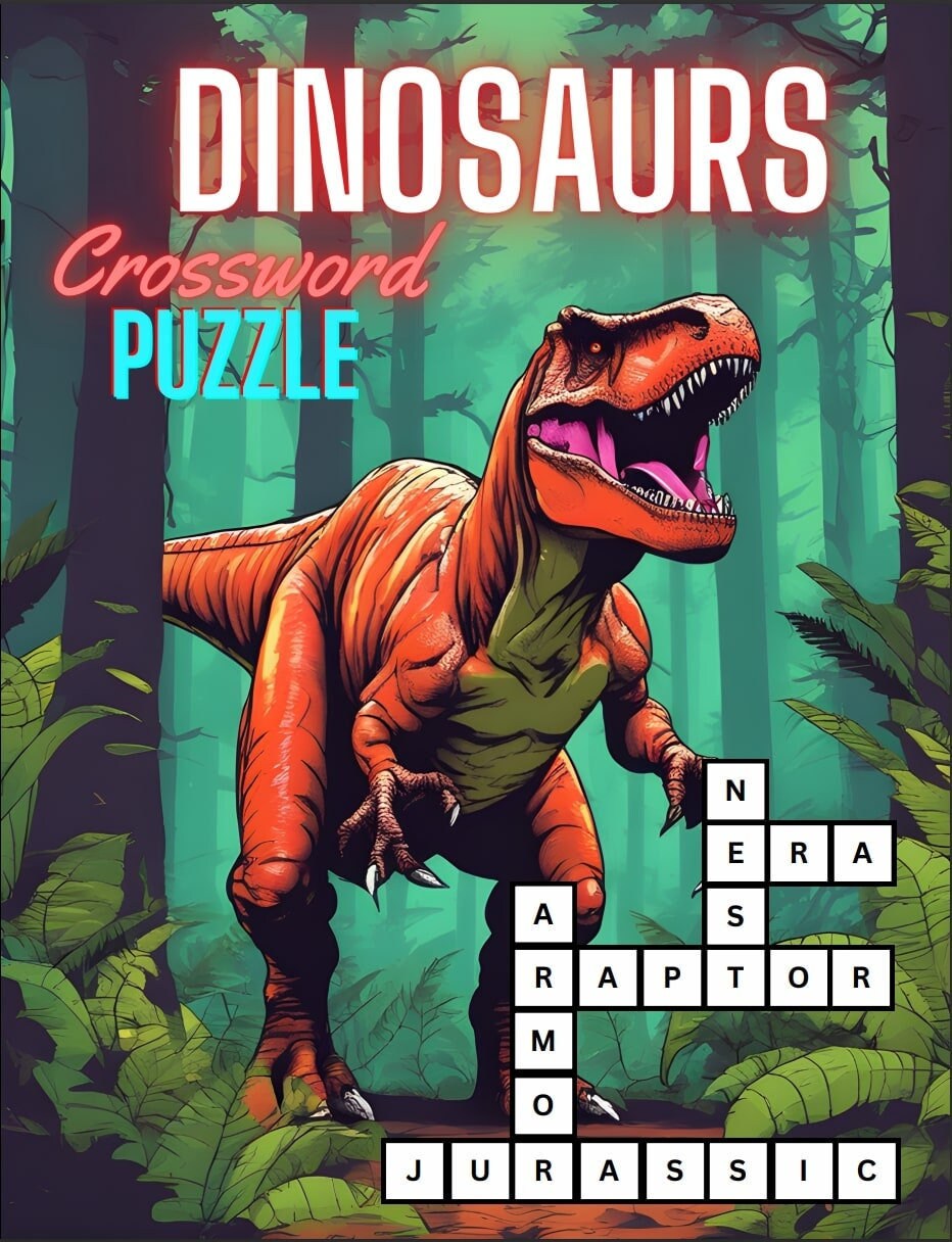 Dinosaurs Crossword Puzzle Book printeable PDF - Etsy