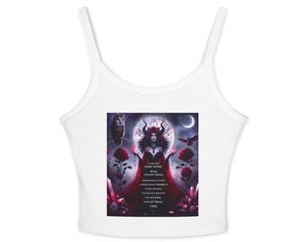 Camiseta de tirantes finos mística, ropa de bruja, moda de verano, ropa para festivales, ropa bohemia, top de inspiración ocultista