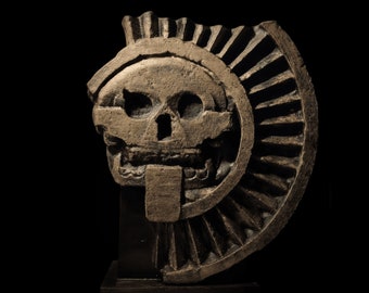 Disc of Mictlantecuhtli - God of Death, Bust, Statue, Sculpture, Mexican Mythology, Mexican Art