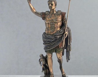 Augustus Caesar Statue: Cold Cast Bronze Roman Emperor, 11.4" Home Decor