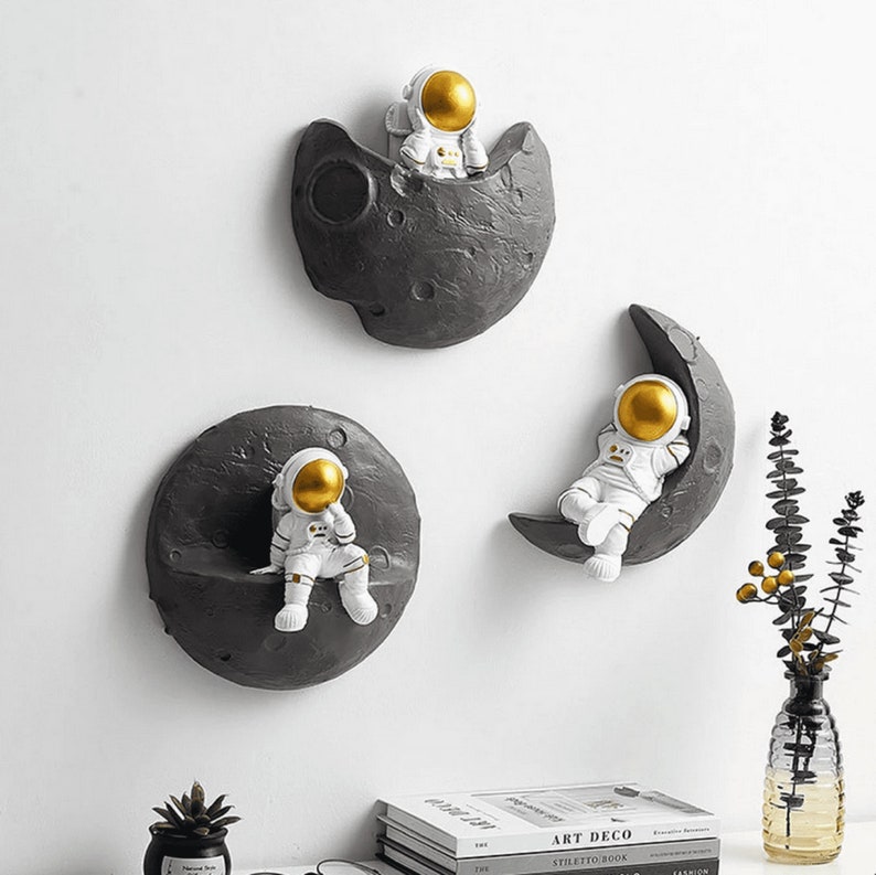 Astronaut Wall Decor, Astronaut Wall Sculpture, Nursery Wall Decor, Space Wall Art image 2