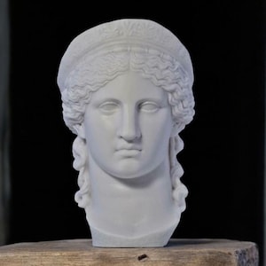 Hera Bust Sculpture: 10&quot; Goddess Statue, Greek Mythology Art