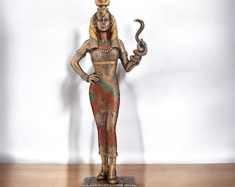 Hathor Goddess Statue, 11.4 in /29 cm, Cold Cast Bronze, Egyptian Mythology, Home Decor