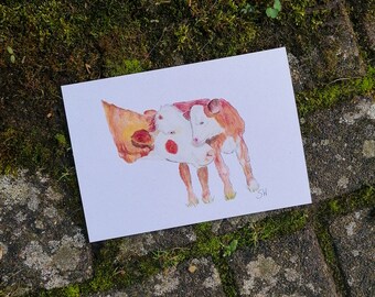 Wonderful art print cow with calf