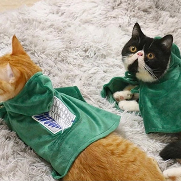Attack On Titan Anime Cat Dog Pets Cloak Cape  Cosplay Costume