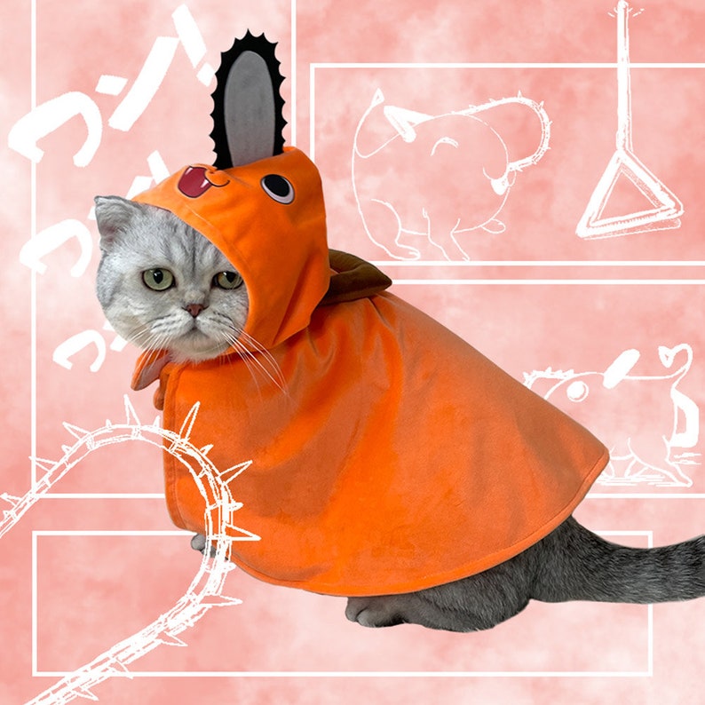 Pochita Anime Cat Dog Pets Halloween Party Costume image 3