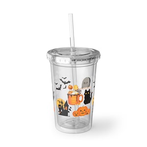 Spooky Halloween Compilation Suave Acrylic Cup For Hot/Iced Drinks