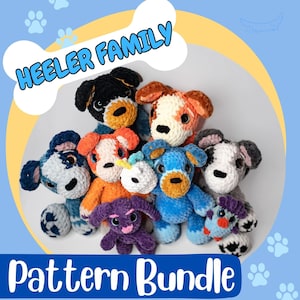 Heeler Family Bundle, Puppy and Friends Crochet Pattern