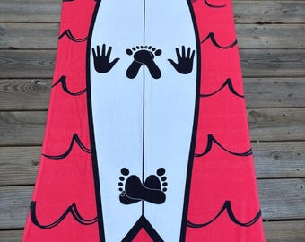 Toalla de surf profesional: toalla de entrenamiento de surf para perfeccionar los pop-ups / Equipo de playa y surf ligero y de secado rápido / Regalo ideal para surfistas