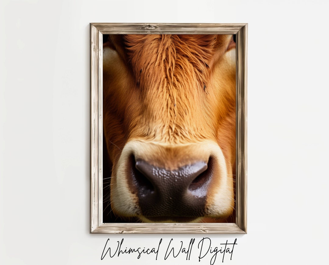 Cow Face Printable Instant Digital Download Wall Art Farm Animal Photography Rustic Home Decor ...