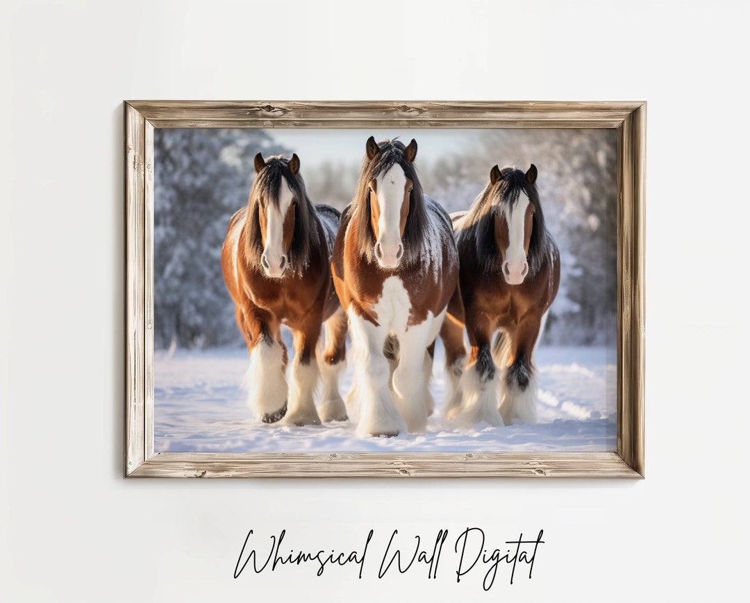 PRINTABLE Horses in Snow Picture Instant Download Printable Wall Art ...