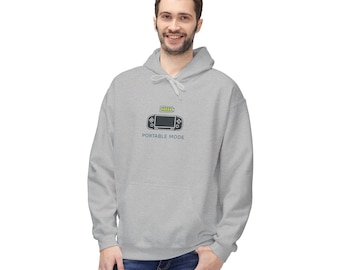 Portable Mode Hoodie, Handheld Gaming, Minimalist Tech Wear Sweatshirt