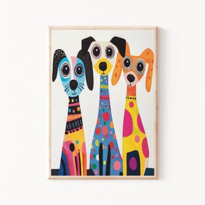 Cool Dogs Art Print, Home Decor For Kitchen, Living Room, Bedroom,Office, Entryway,House Warming Print,Dog Poster,Maximalist Wall Art Prints