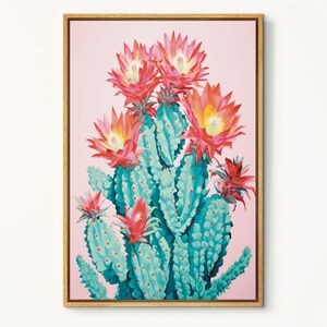 Flower Prickly Pear Cactus Print, Pink Flower Cactus, Botanical Desert Wall Art,Nature Inspired,Southwest Gift Western Decor,Cali Cactus Art