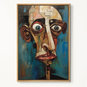Picasso Inspired Abstract Wall Art Painting, Classic Picasso Style Art, Famous Artist Print, Picasso Exhibition Portrait Geometric Face