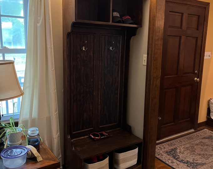 Unfinished Hall Tree, Entryway Bench, Hall Tree Bench, Coat Rack