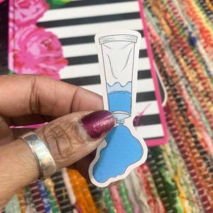 Blue Tube Matte White Sticker