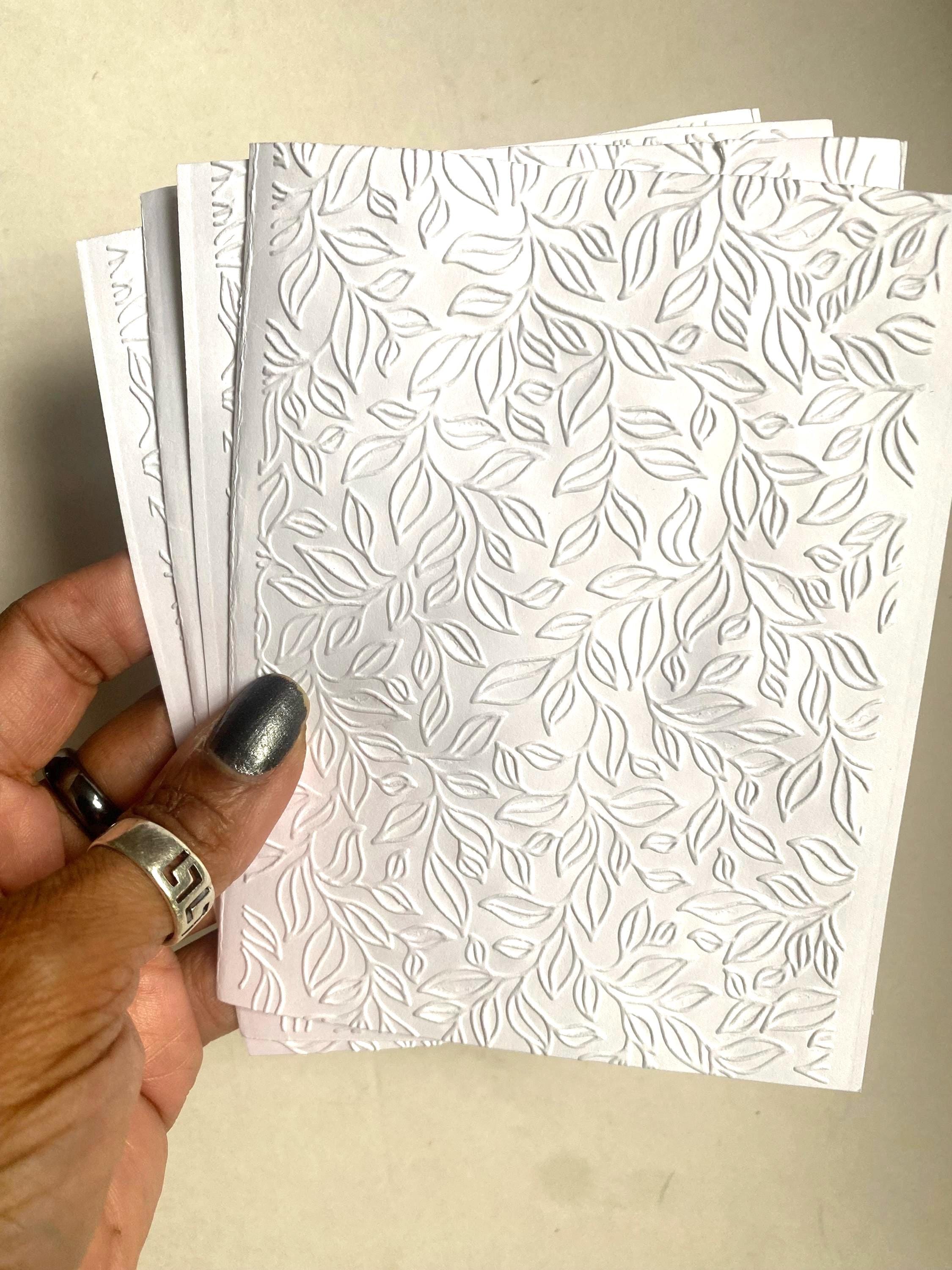 Leaf Design Embossed Cardstock for Card Making, Junk Journaling. NOT a ...
