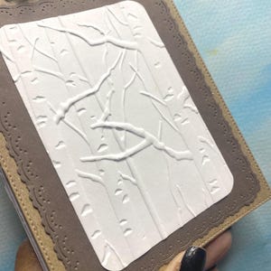 Rectangular Rustic Handmade Notebook with Embossed Birch Trees - Made to Order Bild 2