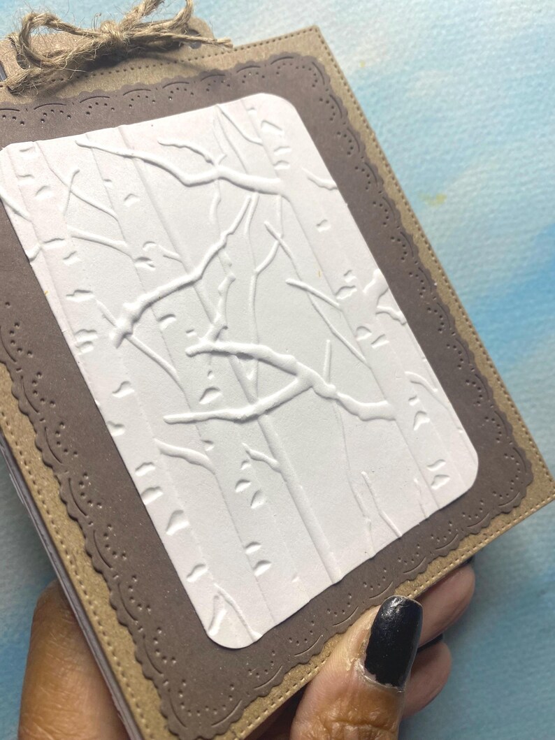 Rectangular Rustic Handmade Notebook with Embossed Birch Trees - Made to Order Bild 2