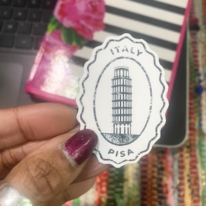 Leaning Tower of Pisa Italy Matte White Sticker