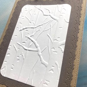 Rectangular Rustic Handmade Notebook with Embossed Birch Trees - Made to Order Bild 5