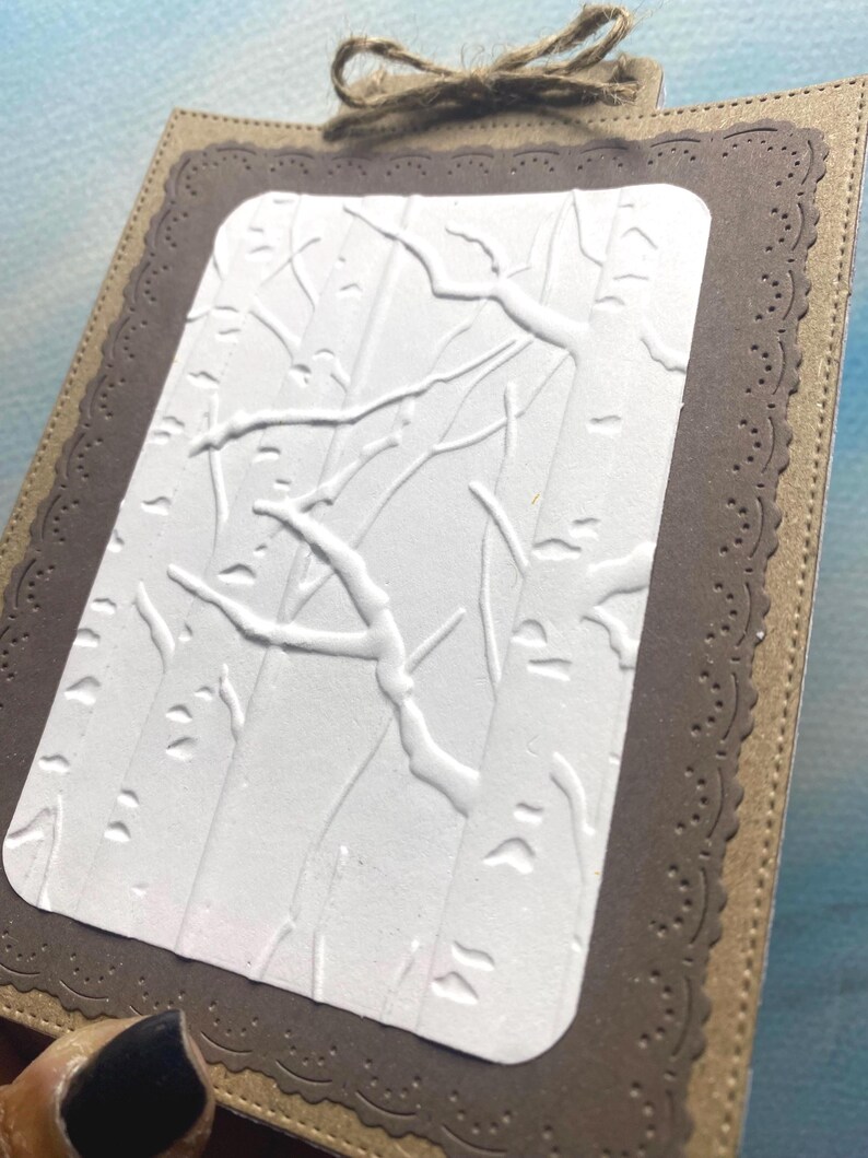 Rectangular Rustic Handmade Notebook with Embossed Birch Trees - Made to Order Bild 5