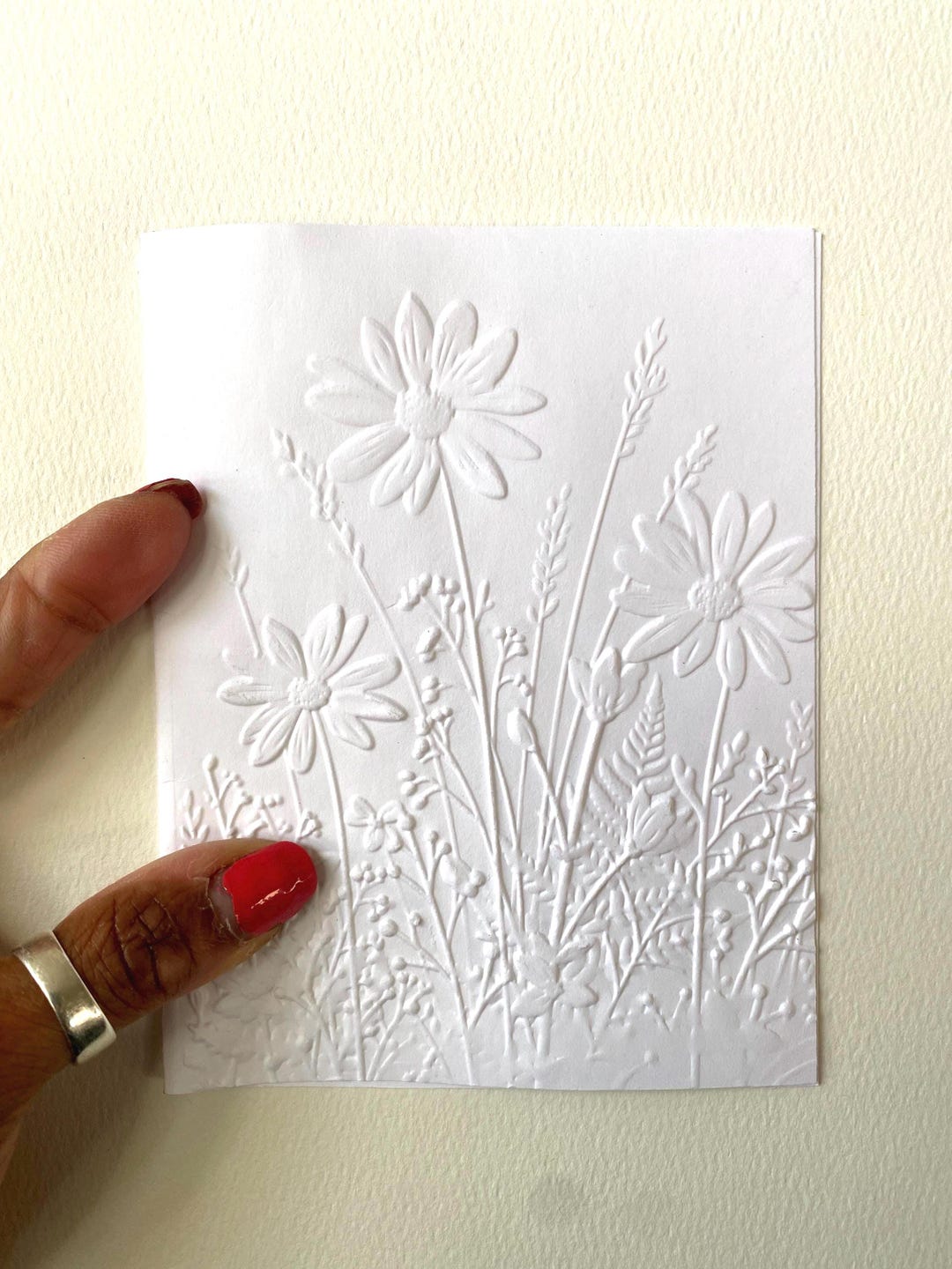 Wildflowers Embossed Cardstock for Card Making, Junk Journaling. NOT a ...