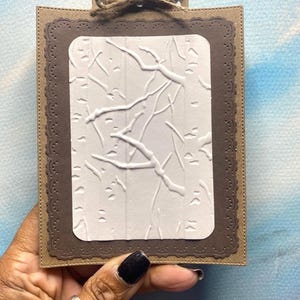 Rectangular Rustic Handmade Notebook with Embossed Birch Trees - Made to Order