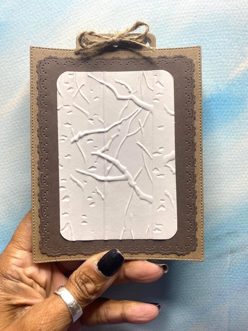 Rectangular Rustic Handmade Notebook with Embossed Birch Trees - Made to Order Bild 1