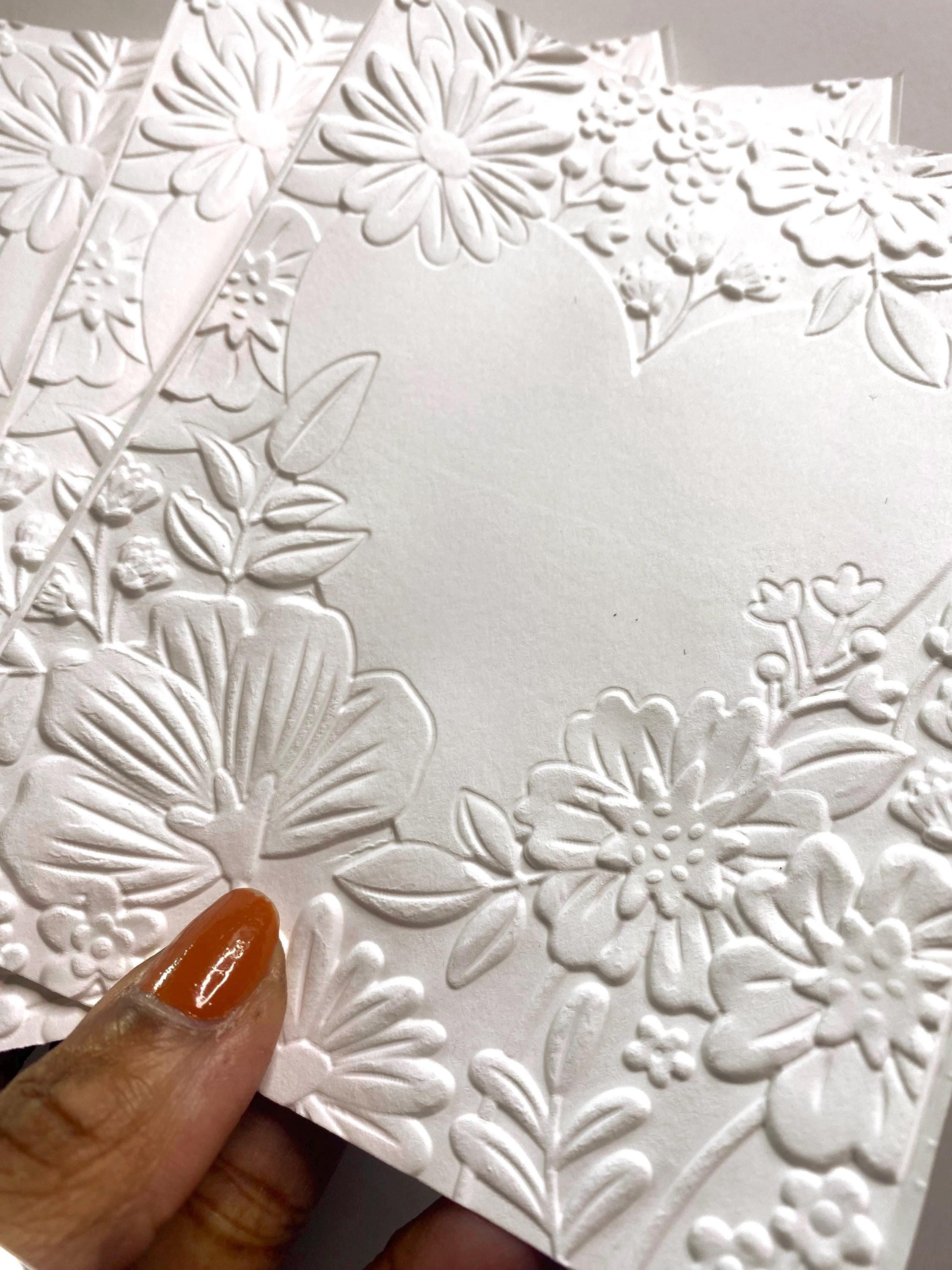 Floral Heart #2 Embossed Cardstock for Card Making, Junk Journaling ...