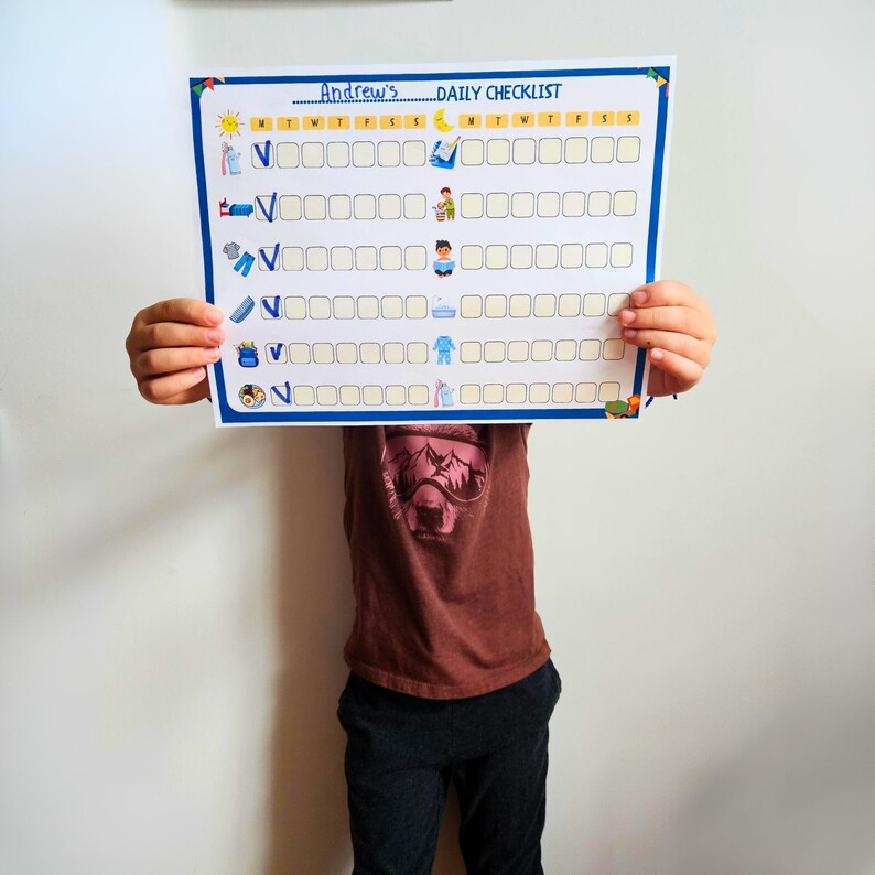 Kids Daily Checklist Responsibility Chart To-do List Printable PDF ...